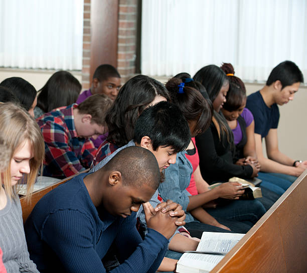 Young church members engaged in activities